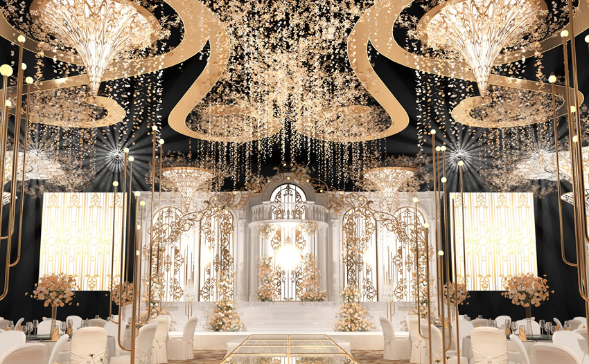 云龙花木兰喜事汇金色大厅效果展示